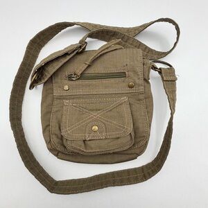 Target Canvas Crossbody Utility Bag Cotton Adjustable Strap Multi Pocket